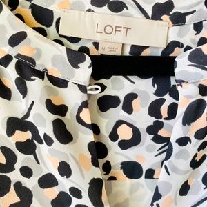 Loft dress medium with animal print. Worn 2x